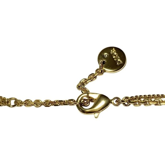Auth DIOR/ChristianDior Petit CD Double Necklace - Gold Clear Hardware Necklace - Picture 4 of 4